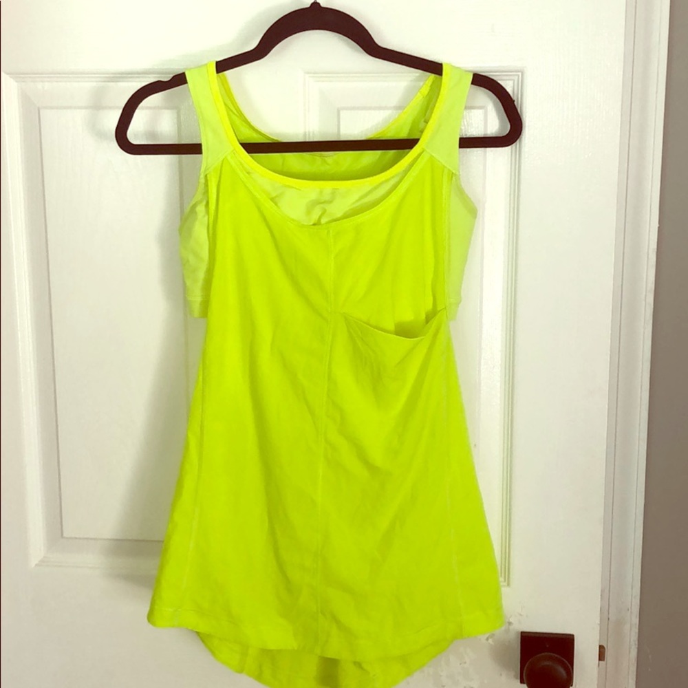 Lululemon bright yellow running top